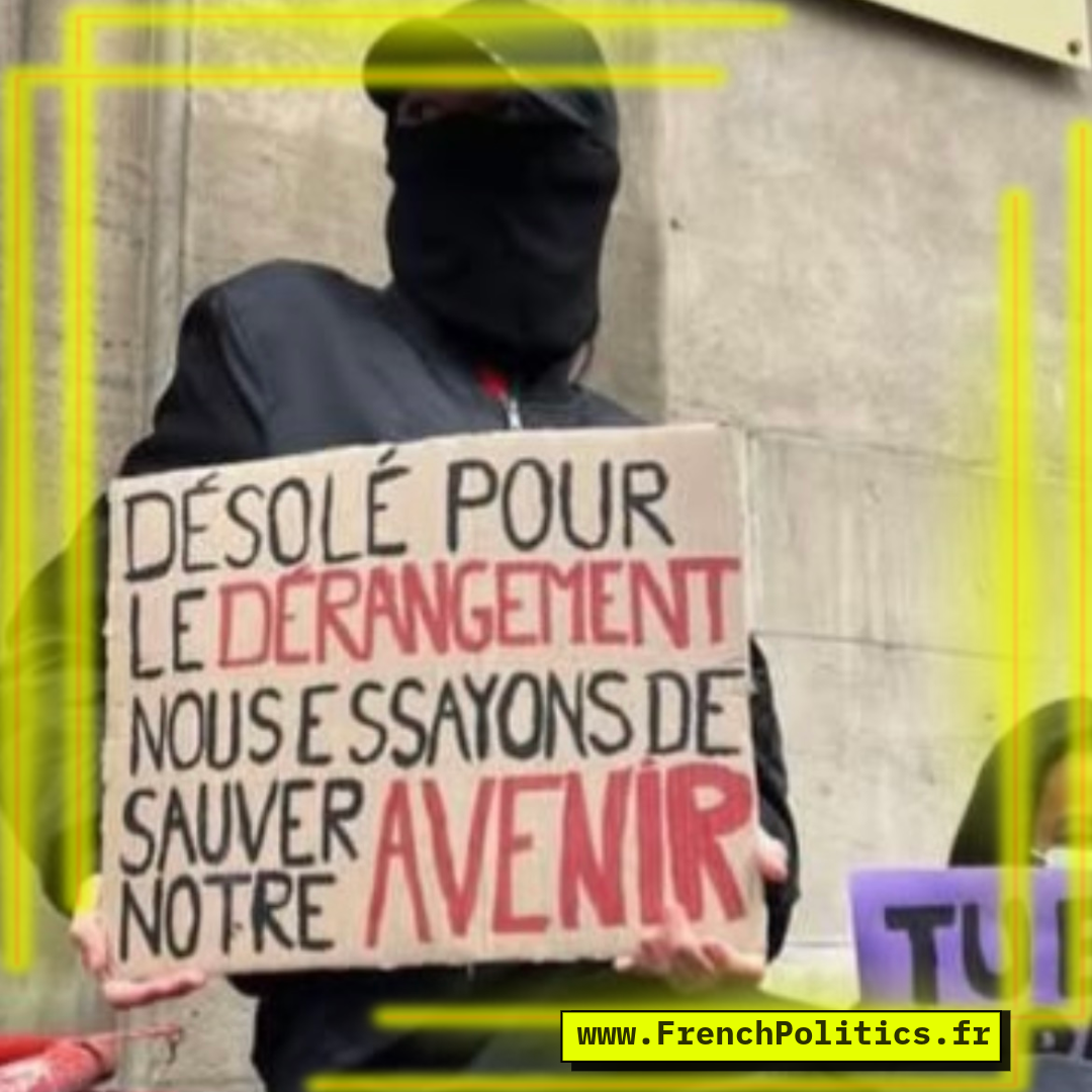 Photograph of a high-school protest sign; the text has not yet been transcribed.