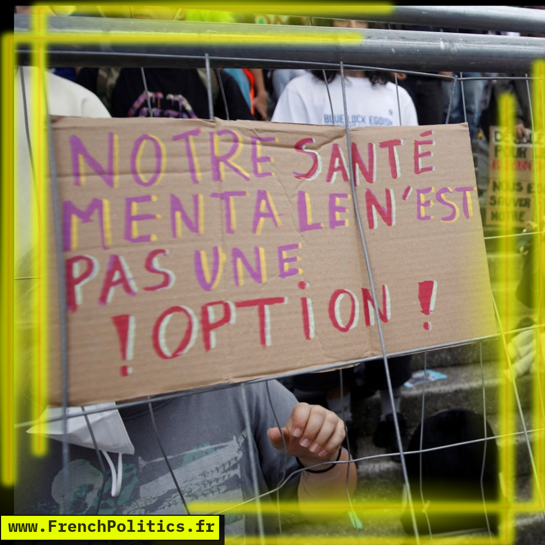 Photograph of a high-school protest sign; the text has not yet been transcribed.