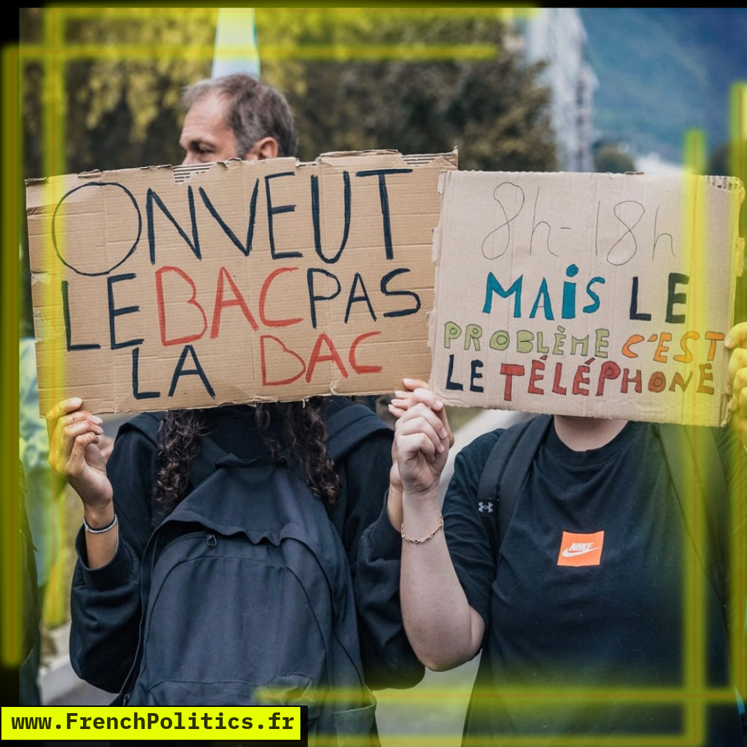 Photograph of a high-school protest sign; the text has not yet been transcribed.