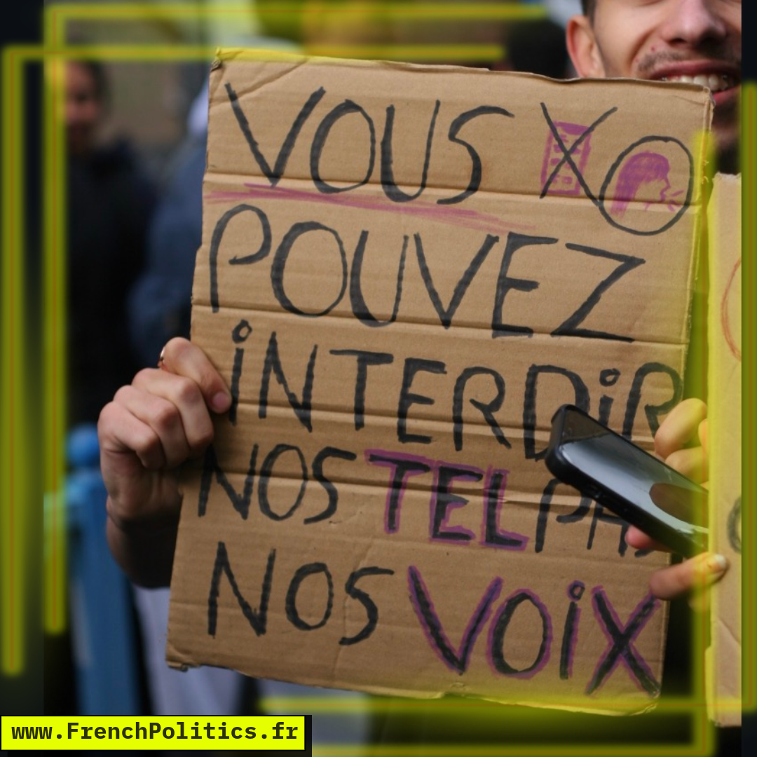Photograph of a high-school protest sign; the text has not yet been transcribed.